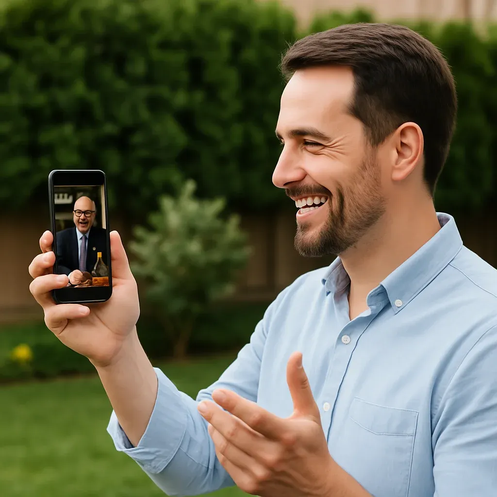 Hombre videollamada